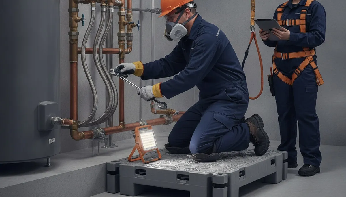 Kansas City, KS plumber repairing a home pipe for fast plumbing repair service