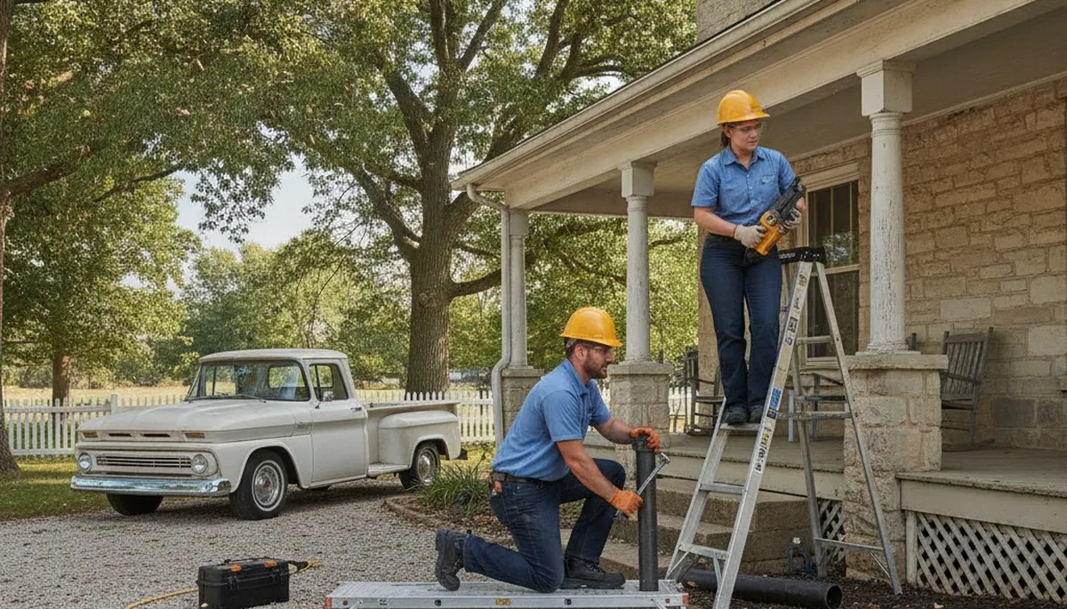 Plumber repairing a leak in Kansas City, KS for residential plumbing service