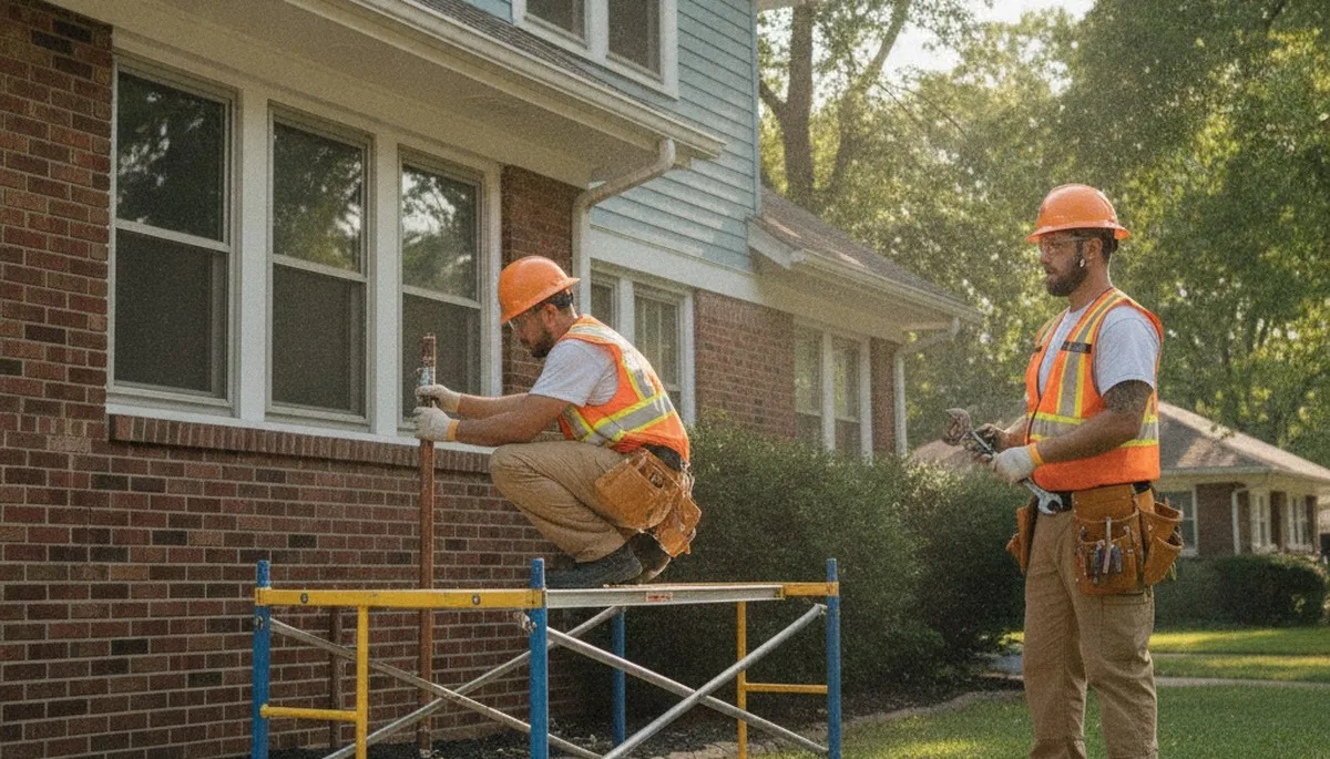 Plumber repairing pipes in Kansas City, KS for plumbing repair service