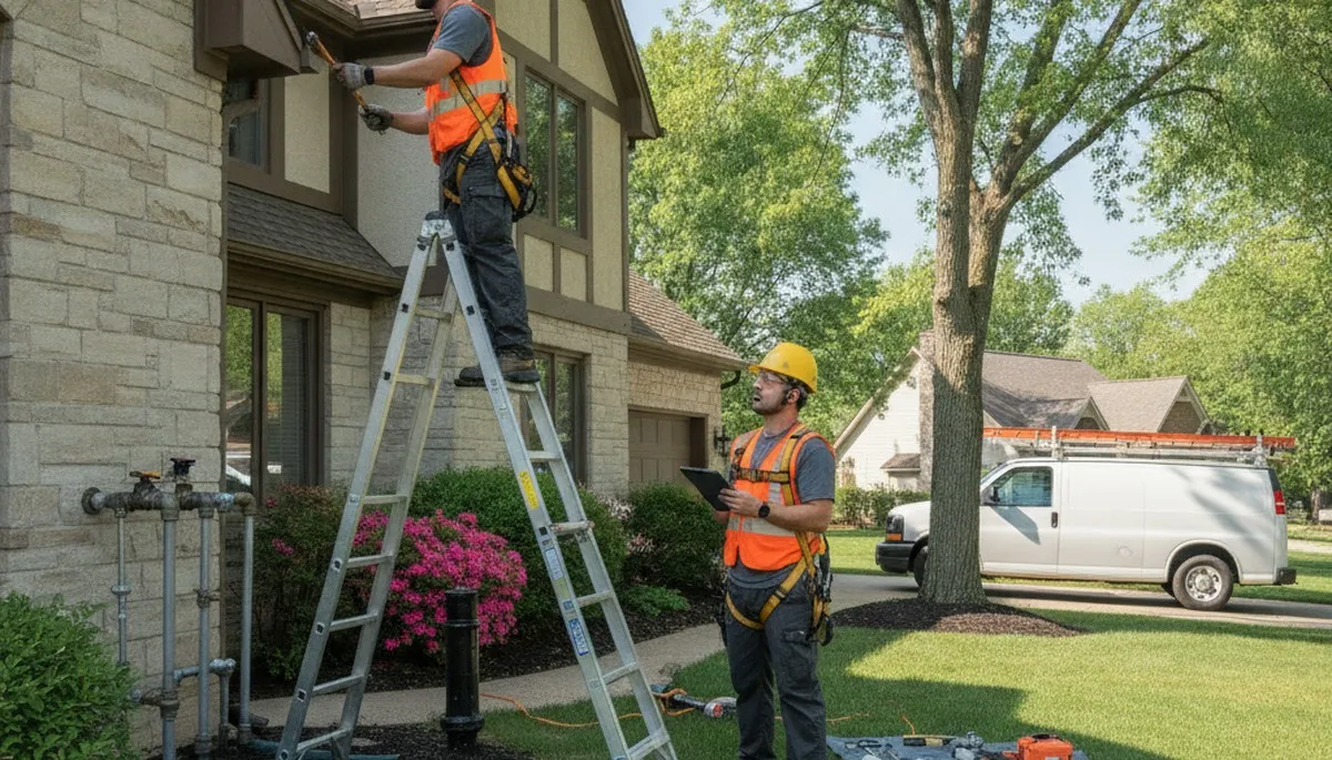 Plumber repairing a pipe in Kansas City, KS for plumbing service