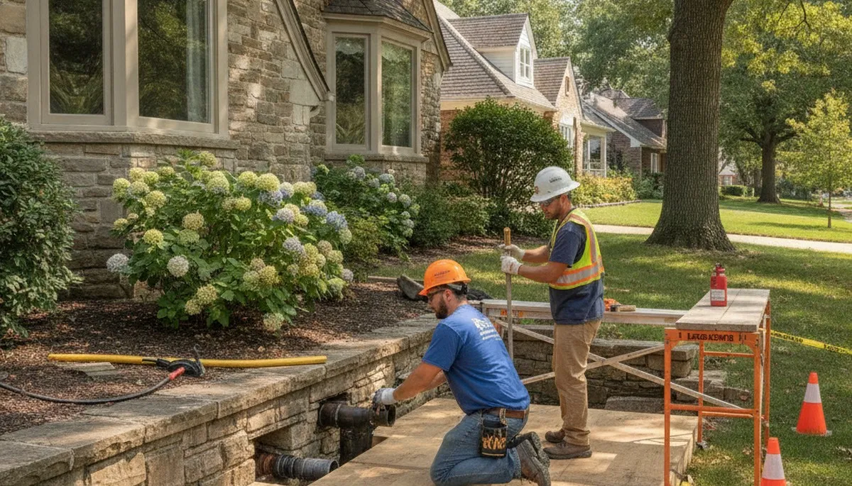 Kansas City, KS plumber repairing a pipe for a local plumbing service