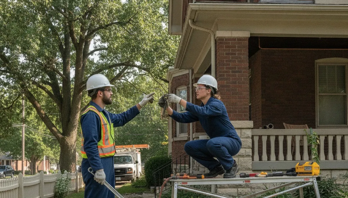 Kansas City, KS plumber repairing a plumbing issue for a local home service call