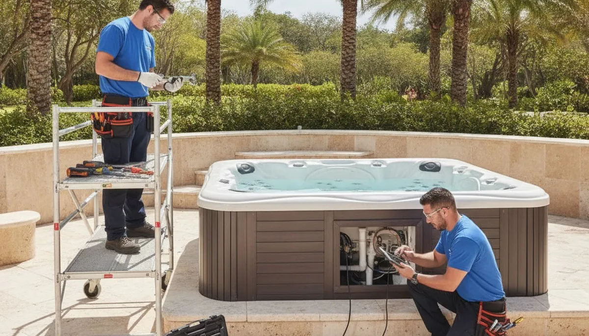 Spa repair service in Kansas City, KS for jets, seals, and plumbing connections