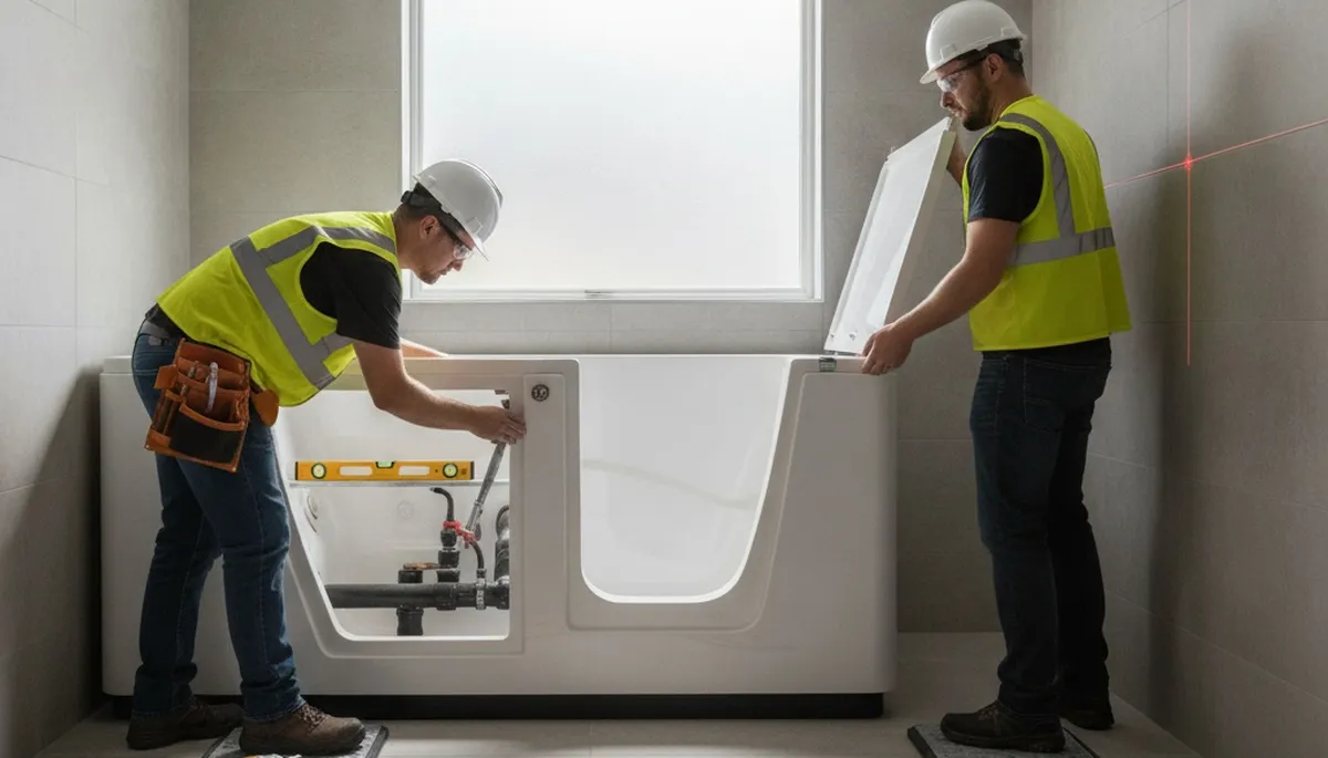 Walk-in tub installation by Kansas City, KS plumbers for safer, accessible bathing in older homes